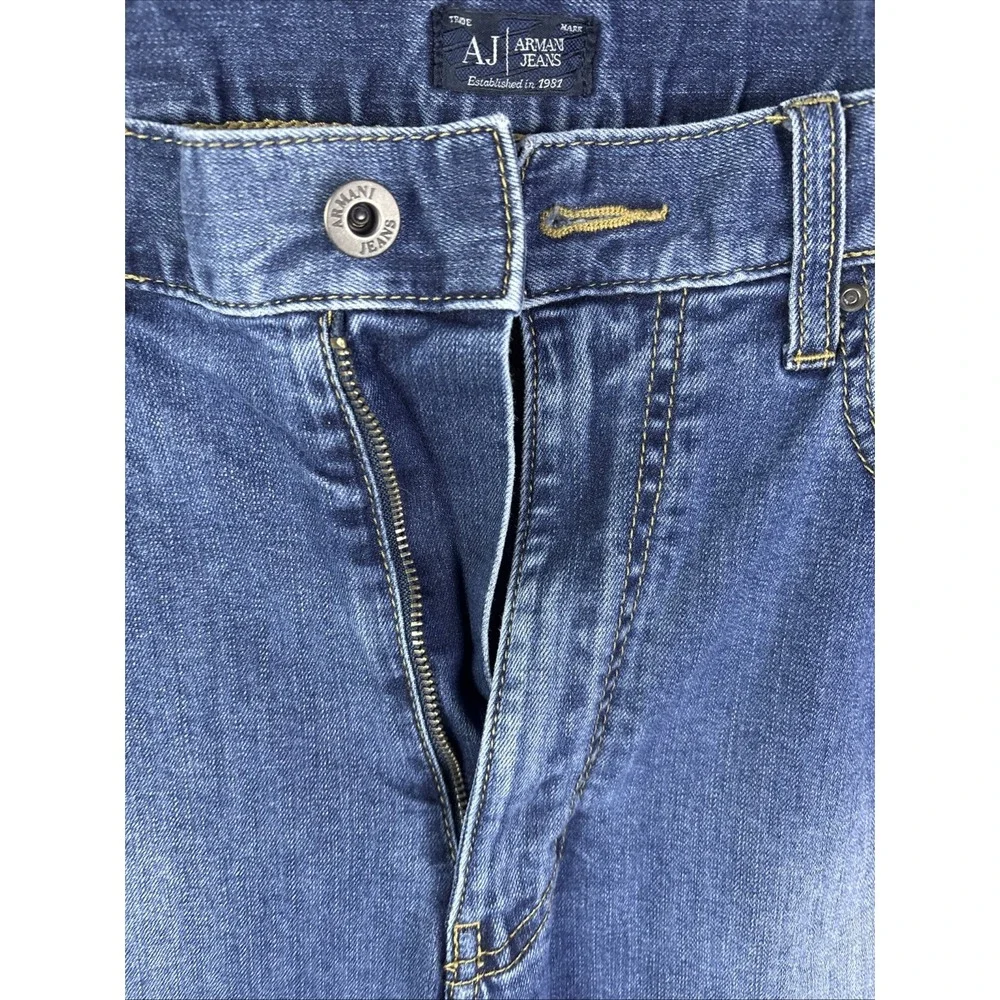Authentic Armani Jeans Mens J31 Regular Blue Fit Denim Leg Jeans Size 31x30
